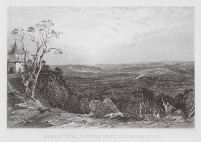 Bardon Hill, mirando al oeste, Leicestershire de Thomas (after) Allom