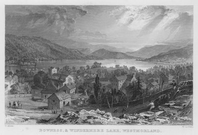 Bowness y el Lago Windermere, Westmorland de Thomas (after) Allom