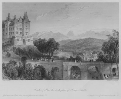 Castillo de Pau, lugar de nacimiento de Enrique IV (grabado) de Thomas (after) Allom