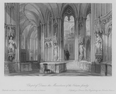 Capilla de Dreux, el mausoleo de la familia Orleans (grabado) de Thomas (after) Allom