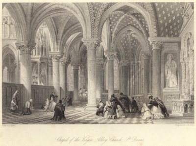Capilla de la Virgen, Iglesia Abadía, San Denis (grabado) de Thomas (after) Allom
