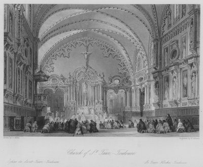 Iglesia de St Taur, Toulouse (grabado) de Thomas (after) Allom