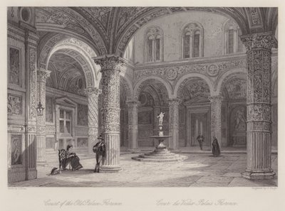 Patio del Palacio Viejo, Florencia (grabado) de Thomas (after) Allom