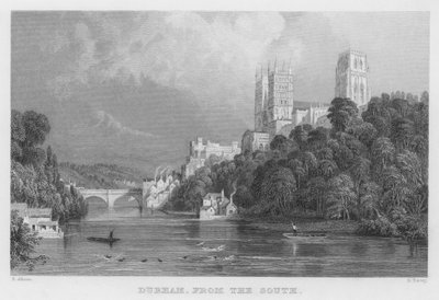 Durham, desde el sur de Thomas (after) Allom