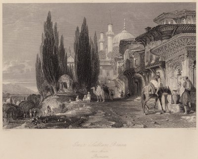 Emir Sultán, Brusa, Asia Menor, Brousse (grabado) de Thomas (after) Allom