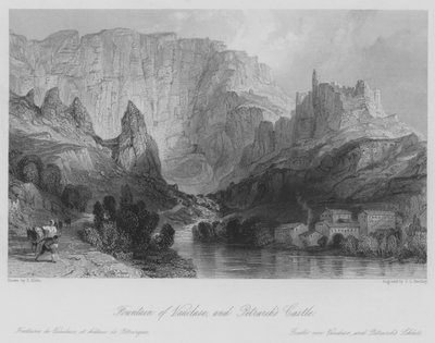 Fuente de Vaucluse y Castillo de Petrarca de Thomas (after) Allom