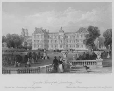 Fachada del jardín del Luxemburgo, París (grabado) de Thomas (after) Allom