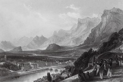 Grenoble, desde la Fortaleza (grabado) de Thomas (after) Allom
