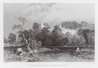 Haddon Hall, Derbyshire (grabado) de Thomas (after) Allom