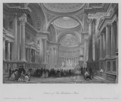 Interior de la Madeleine, París (grabado) de Thomas (after) Allom