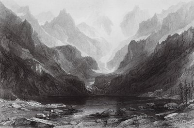 Lac de Gaube, Pirineos (grabado) de Thomas (after) Allom
