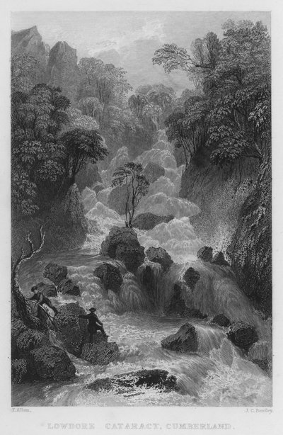Catarata Lowdore, Cumberland de Thomas (after) Allom