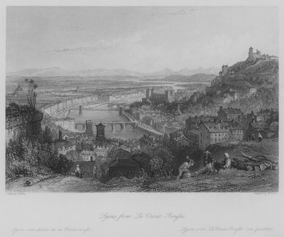 Lyon, desde La Croix Rousse de Thomas (after) Allom