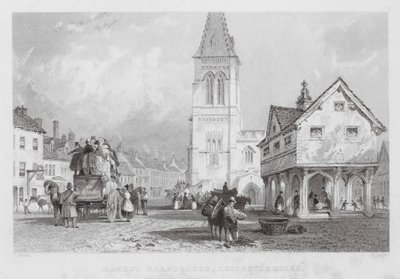 Market Harborough, Leicestershire (grabado) de Thomas (after) Allom