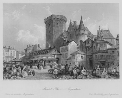 Plaza del Mercado, Angulema de Thomas (after) Allom