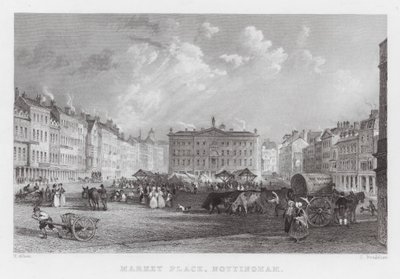 Plaza del Mercado, Nottingham de Thomas (after) Allom