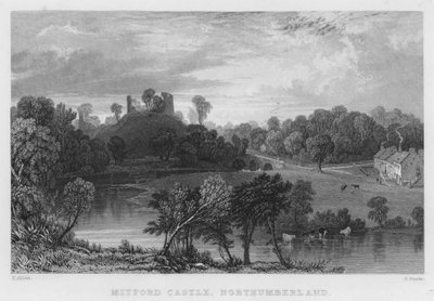 Castillo de Mitford, Northumberland de Thomas (after) Allom