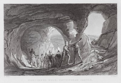 El agujero de Mortimer, Castillo de Nottingham de Thomas (after) Allom
