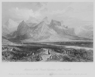 Montaña de la Grande Chartreuse, desde Grenoble (grabado) de Thomas (after) Allom