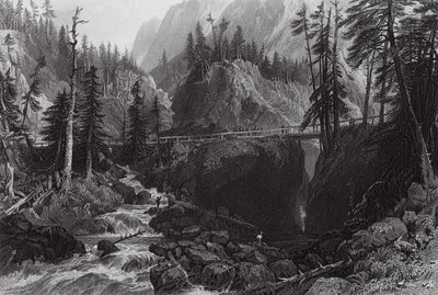Puente de España, Altos Pirineos (grabado) de Thomas (after) Allom