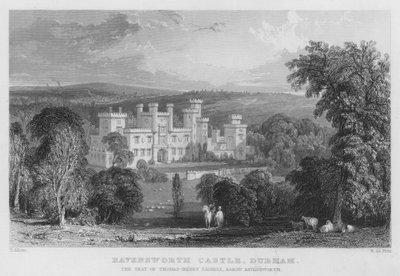 Castillo Ravensworth, Durham, la residencia de Thomas-Henry Liddell, Barón Ravensworth de Thomas (after) Allom
