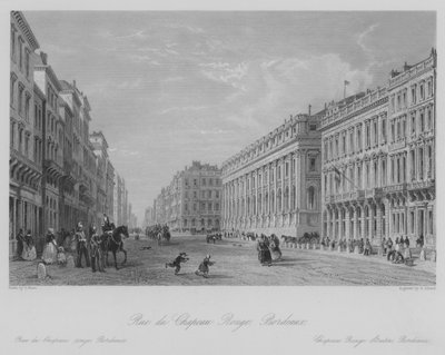 Rue du Chapeau Rouge, Burdeos (grabado) de Thomas (after) Allom