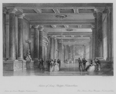 Salón de Luis Felipe, Fontainebleau (grabado) de Thomas (after) Allom