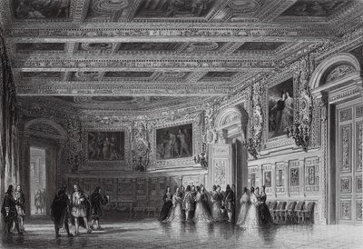 Salón de Luis XIII, Fontainebleau (grabado) de Thomas (after) Allom