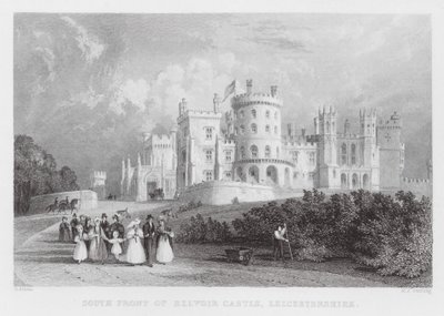 Fachada sur del castillo de Belvoir, Leicestershire de Thomas (after) Allom