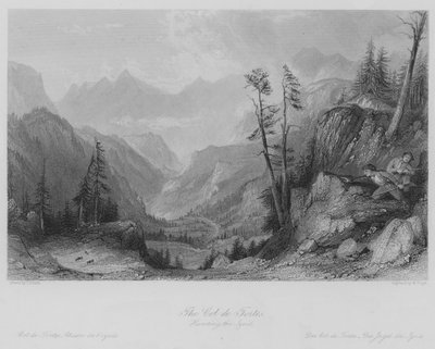 El Col de Tortes, cazando el Izoid (grabado) de Thomas (after) Allom
