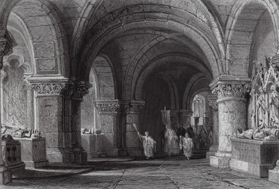 Tumbas de los Reyes en la Cripta de San Dionisio (grabado) de Thomas (after) Allom