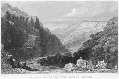 Valle de Linmouth, North Devon (grabado) de Thomas (after) Allom