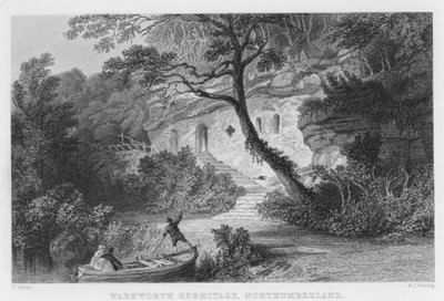 Ermita de Warkworth, Northumberland de Thomas (after) Allom