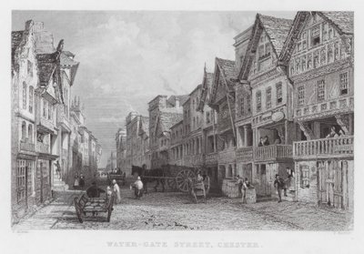 Water-Gate Street, Chester (grabado) de Thomas (after) Allom