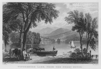 Lago Windermere, desde la Casa del Ferry de Thomas (after) Allom
