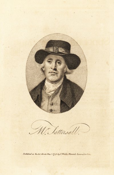 Retrato de Richard Tattersall (1724-1795), fundador de los subastadores de caballos de carrera Tattersalls en Hyde Park Corner, Londres de Thomas (after) Beach