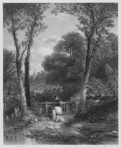 El Camino a la Iglesia, del cuadro en la Galería Vernon (grabado) de Thomas (after) Creswick