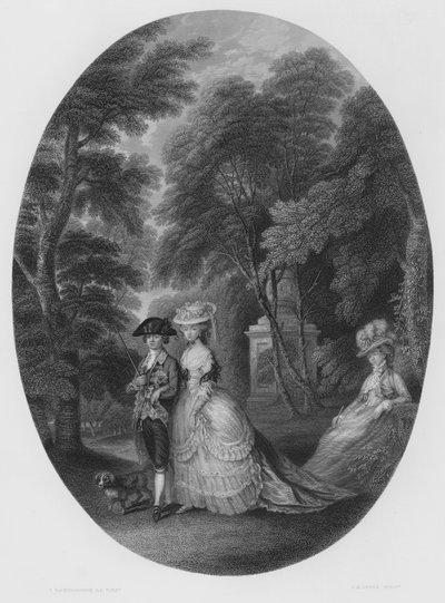 El paseo en Kew de Thomas (after) Gainsborough