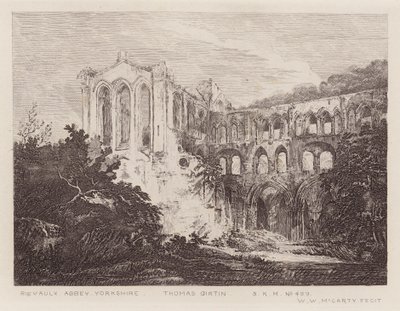Abadía de Rievaulx (grabado) de Thomas (after) Girtin