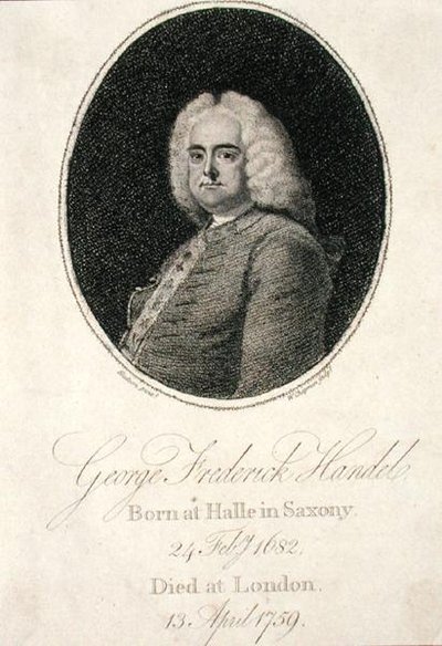 George Frederick Handel (1685-1759) grabado por W. Chapman (grabado) de Thomas (after) Hudson