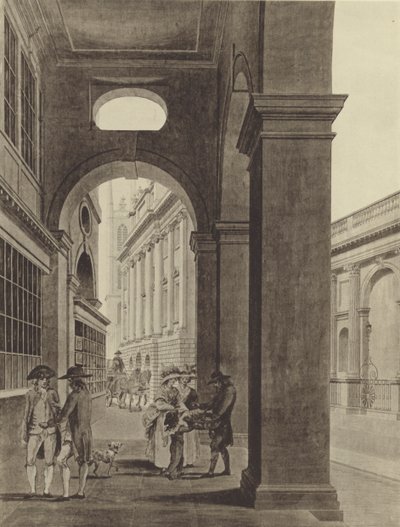 El Banco de Inglaterra desde la Arcada del Royal Exchange de Thomas (after) Malton