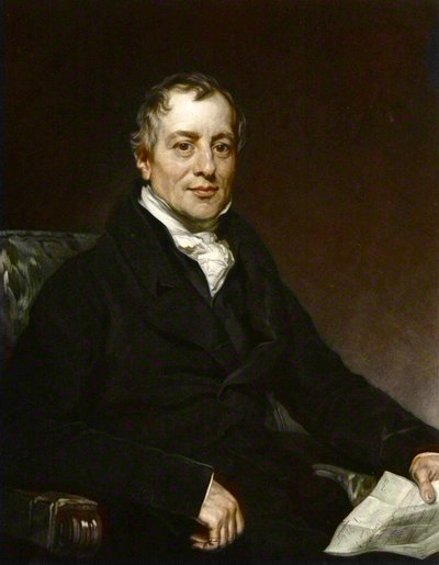 Retrato de David Ricardo - grabado después de Thomas Phillips - David Ricardo (1772-1823), economista británico de Thomas (after) Phillips