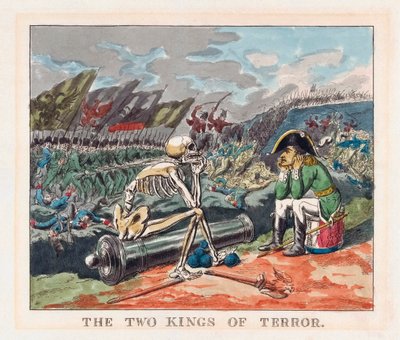 Los dos reyes del terror. Napoleón y la muerte. de Thomas (after) Rowlandson
