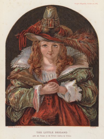Le Chapeau de Brigand (litografía en color) de Thomas (after) Uwins
