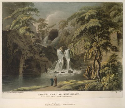 Upper Fall en Ridal, Cumberland, grabado por F. Jukes de Thomas (after) Walmsley