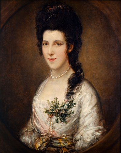 Retrato de una dama (óleo sobre lienzo) de Thomas (attr. to) Gainsborough