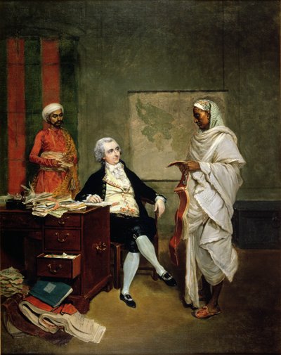 Foster 638 (138) John Mowbray con su agente financiero, Banian, c.1790 de Thomas (attr. to) Hickey