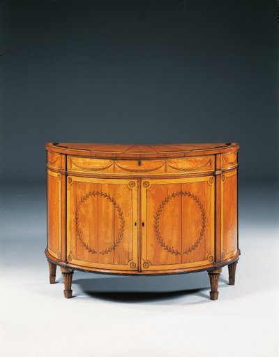 Cómoda de marquetería de Jorge III, c.1760-79 de Thomas (attr.to) Chippendale