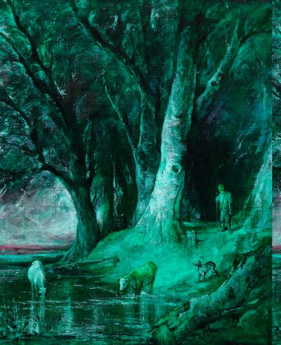 La linde del bosque (óleo sobre lienzo) de Thomas (attr.to) Churchyard