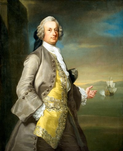 Capitán Richard Chadwick (m.1748) de Thomas (attr.to) Hudson